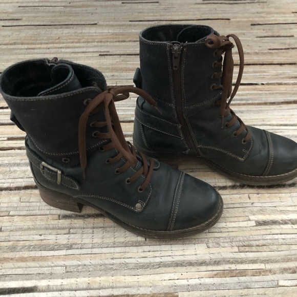 Taos crave blue ink leather suede boots - Picture 9 of 10